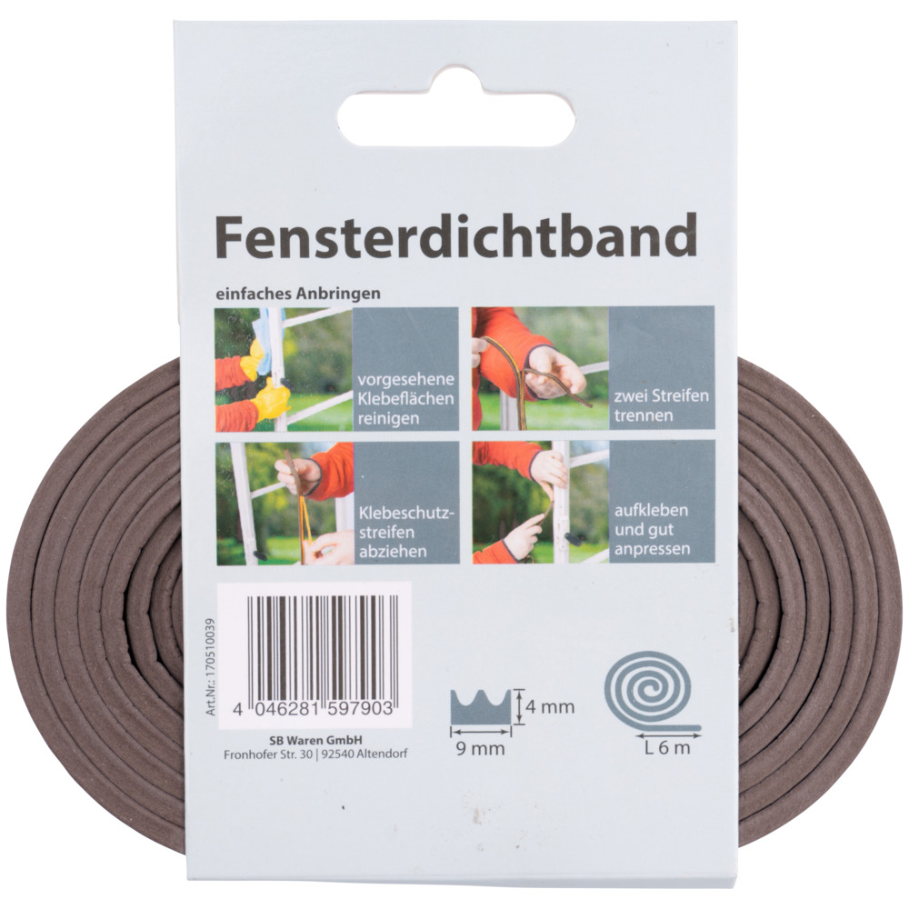 Fensterdichtung mit E-Profil in braun auf 6 m Rolle image number 1