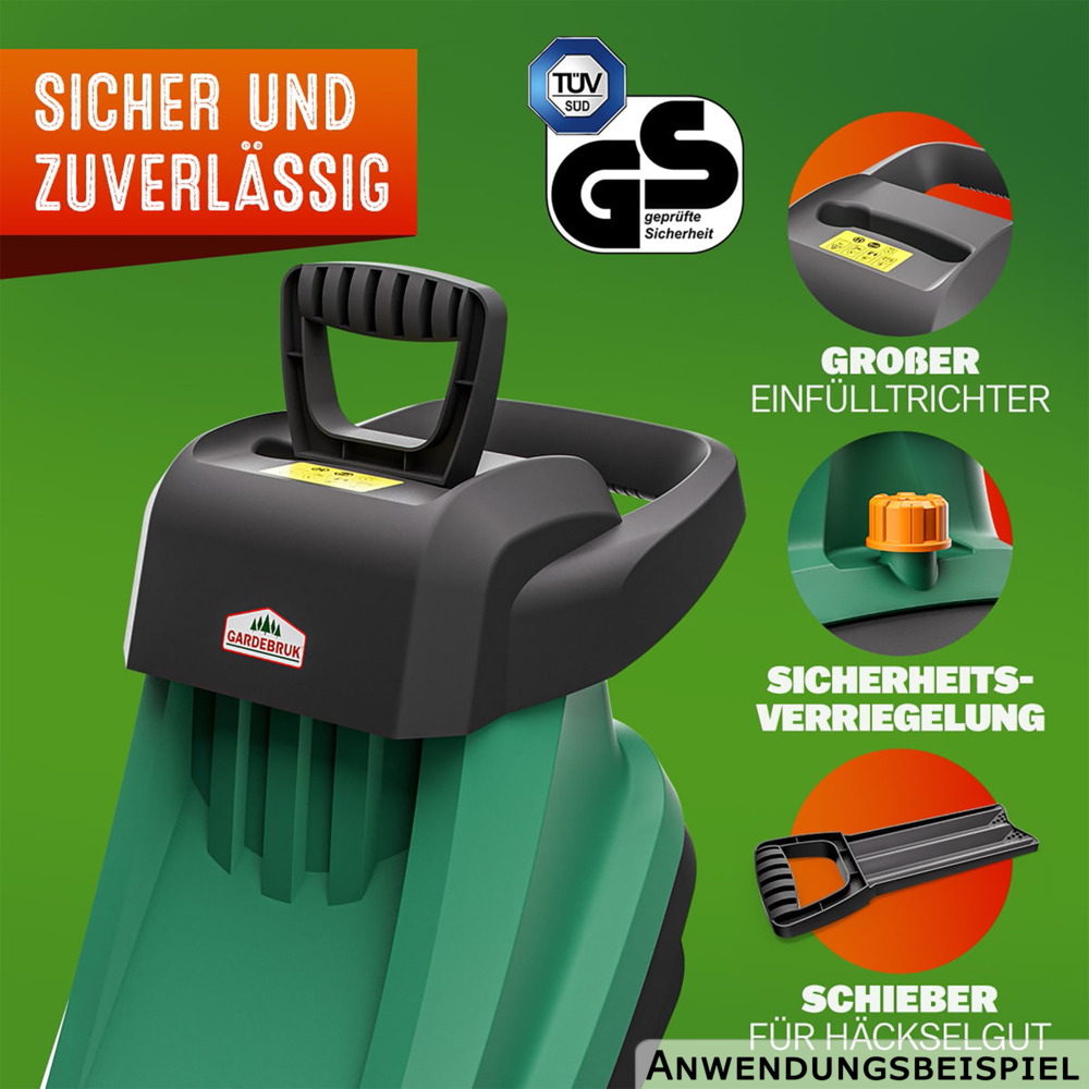 Häcksler 2400 Watt mit zwei 50L Fangbeuteln image number 8