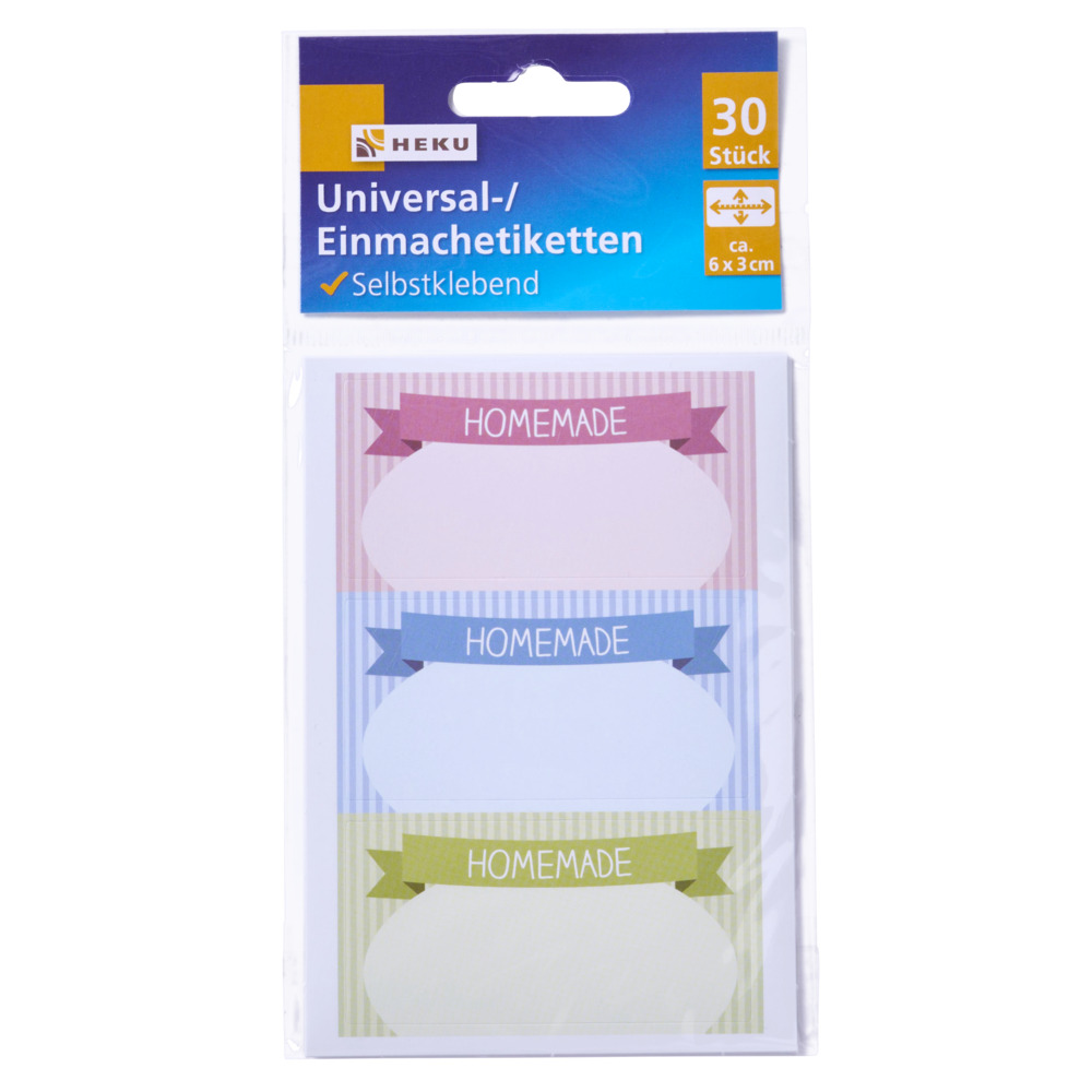 Einmach-Etiketten 30 Stück 30 x 60 mm selbstklebend