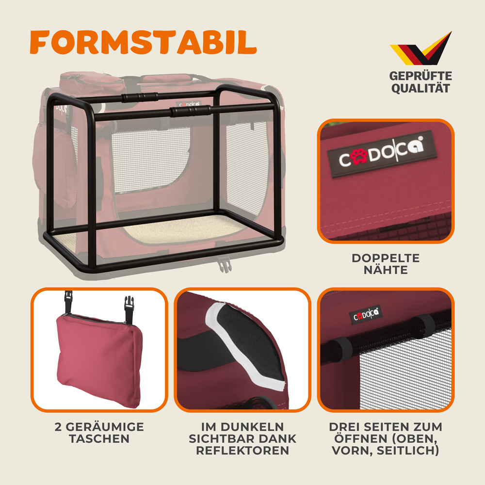 Tiertransportbox M 60 x 42 x 44 cm Dunkelrot image number 2