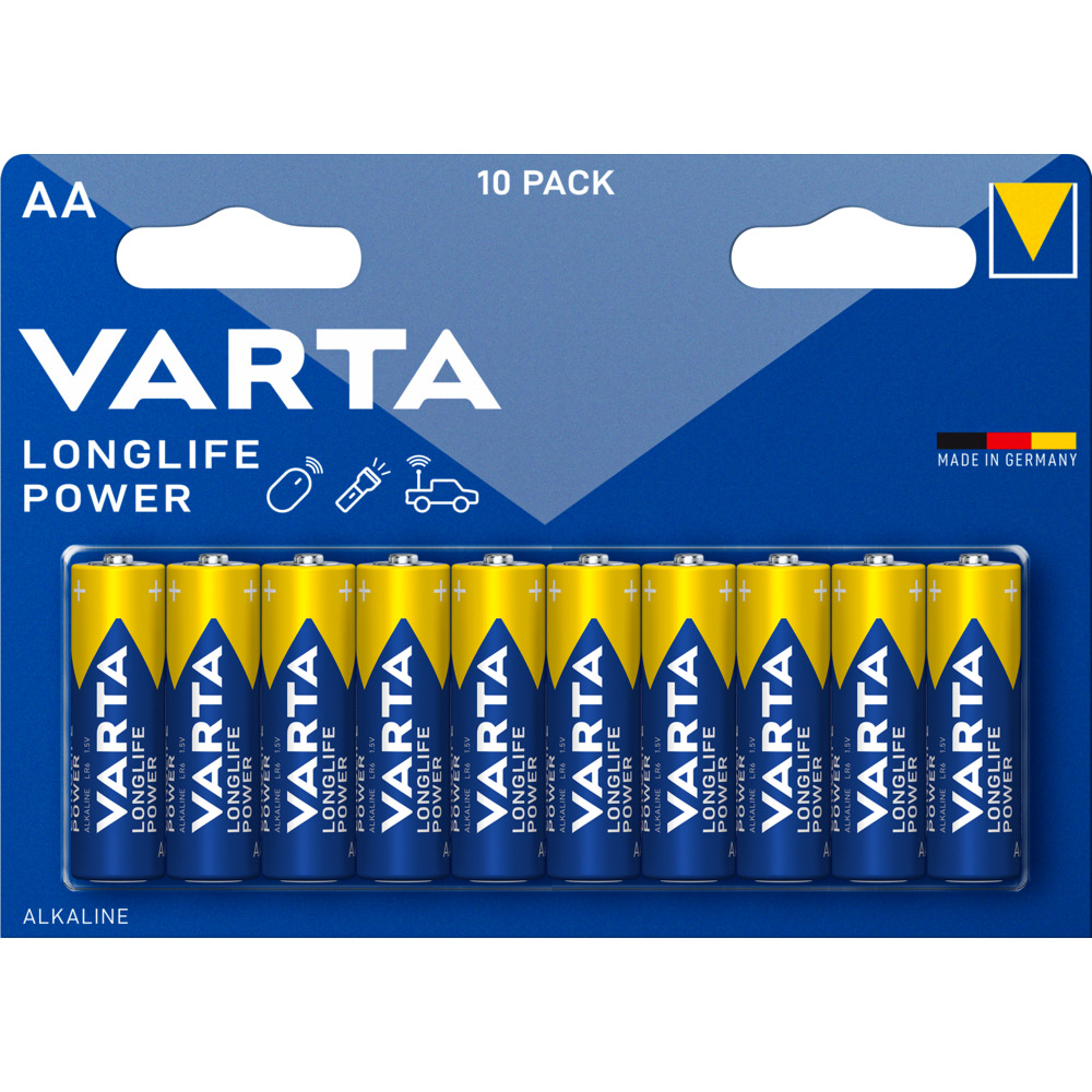 Varta Batterie AA  LR6 Mignon 1,5 V 10 Stück Longlife Power