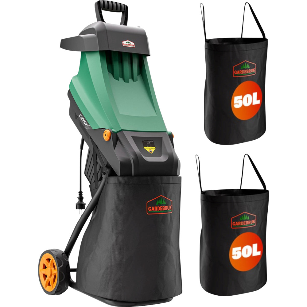 Häcksler 2400 Watt mit zwei 50L Fangbeuteln