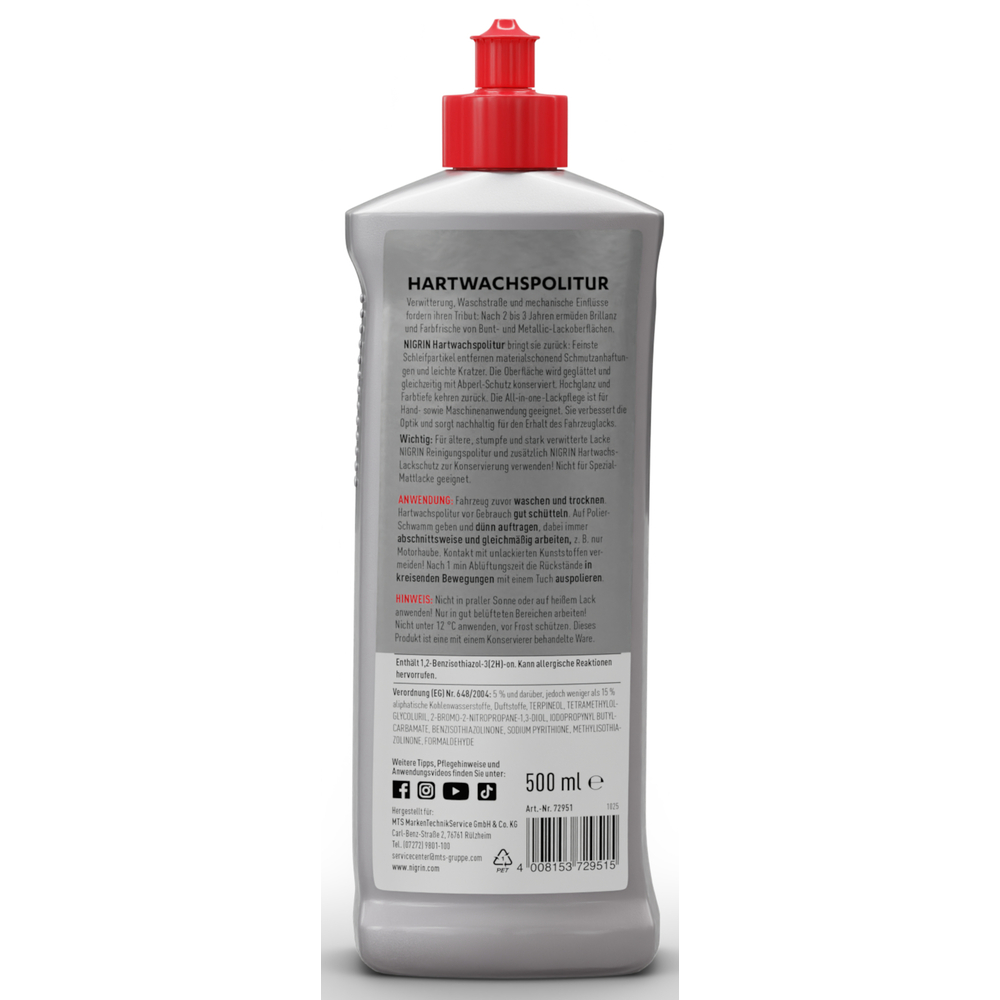Nigrin Hartwachs Politur 500 ml fl&uuml;ssig image number 2