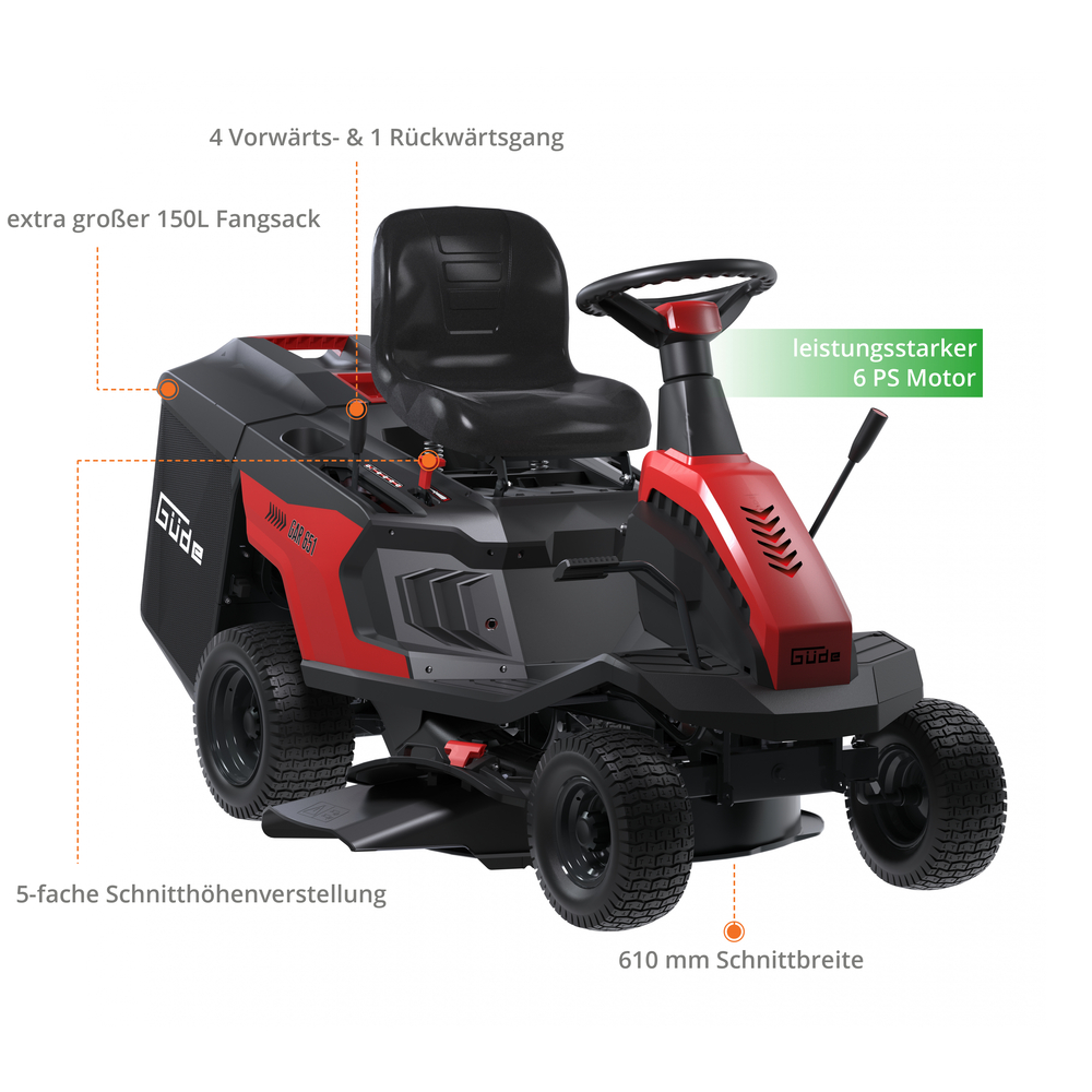G&uuml;de&reg; Aufsitzrasenm&auml;her GAR 651, bis 3000 m&sup2; Fl&auml;che image number 5