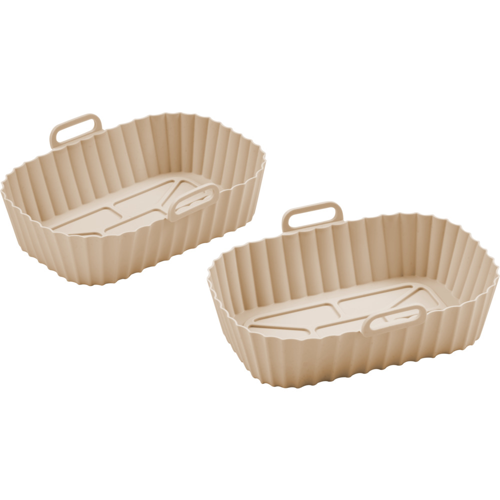 Airfryer-Silikonform 2er-Set rechteckig 2x 0,9l creme