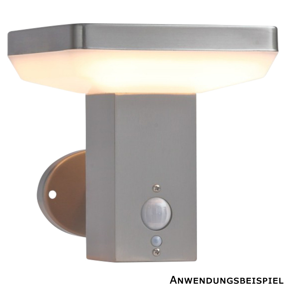 LED Solar Wandleuchte eckig 4,4 W in silber mit Bewegungsmelder image number 3