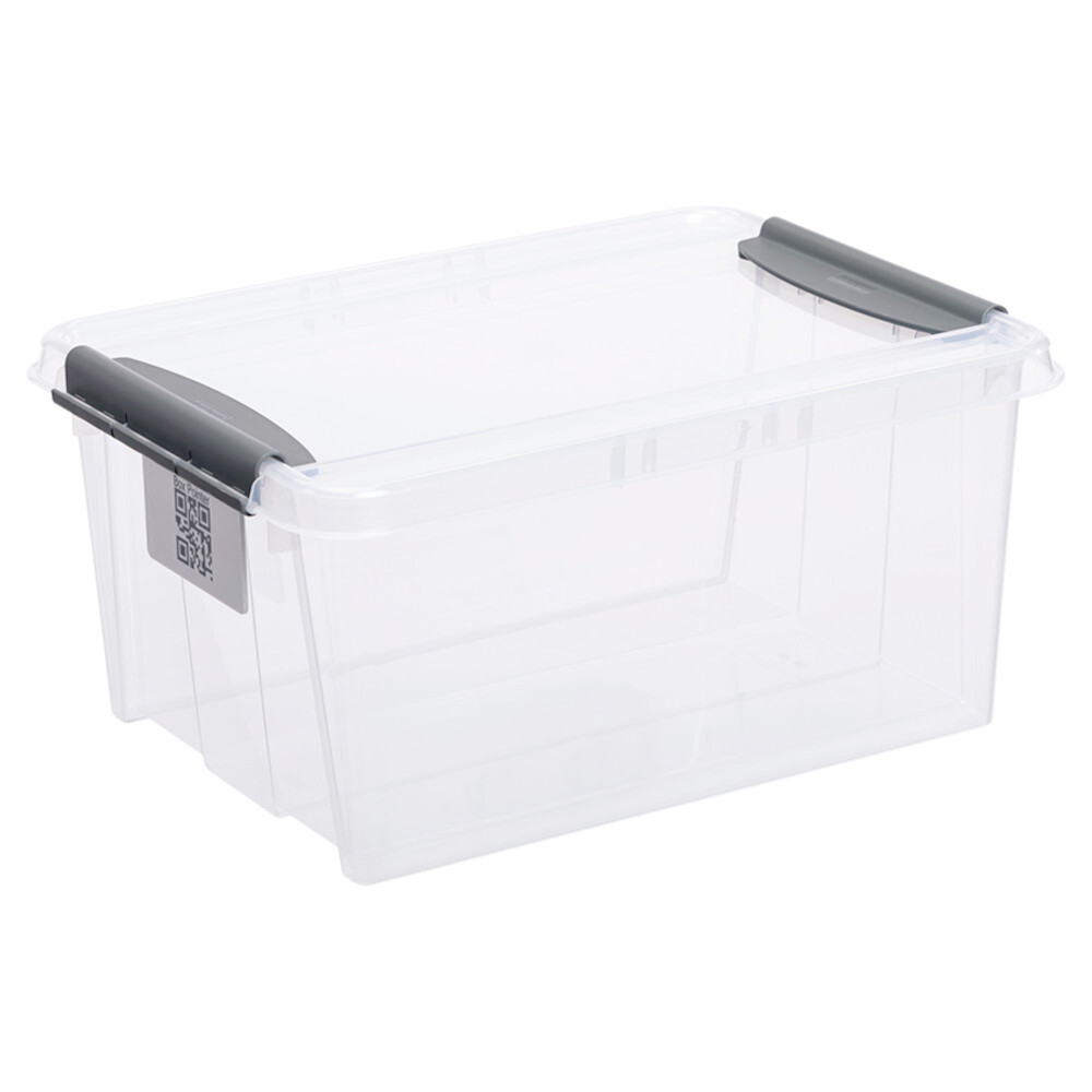 Aufbewahrungsbox 14 Liter mit Deckel und QR-Code Etikett, farbig sortiert image number 0