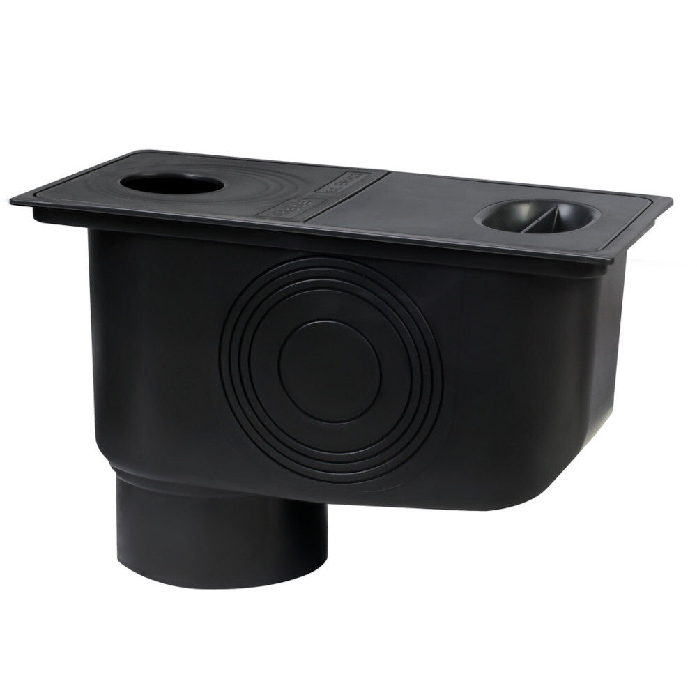 Regensinkkasten für Fallrohre Ø50-110 mm PP-Kunststoff schwarz