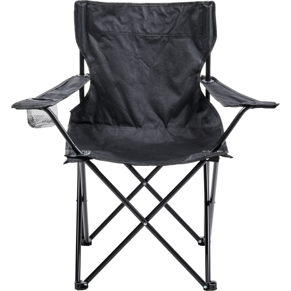 Campingstuhl klappbar schwarz mit Metallgestell und Tragetasche