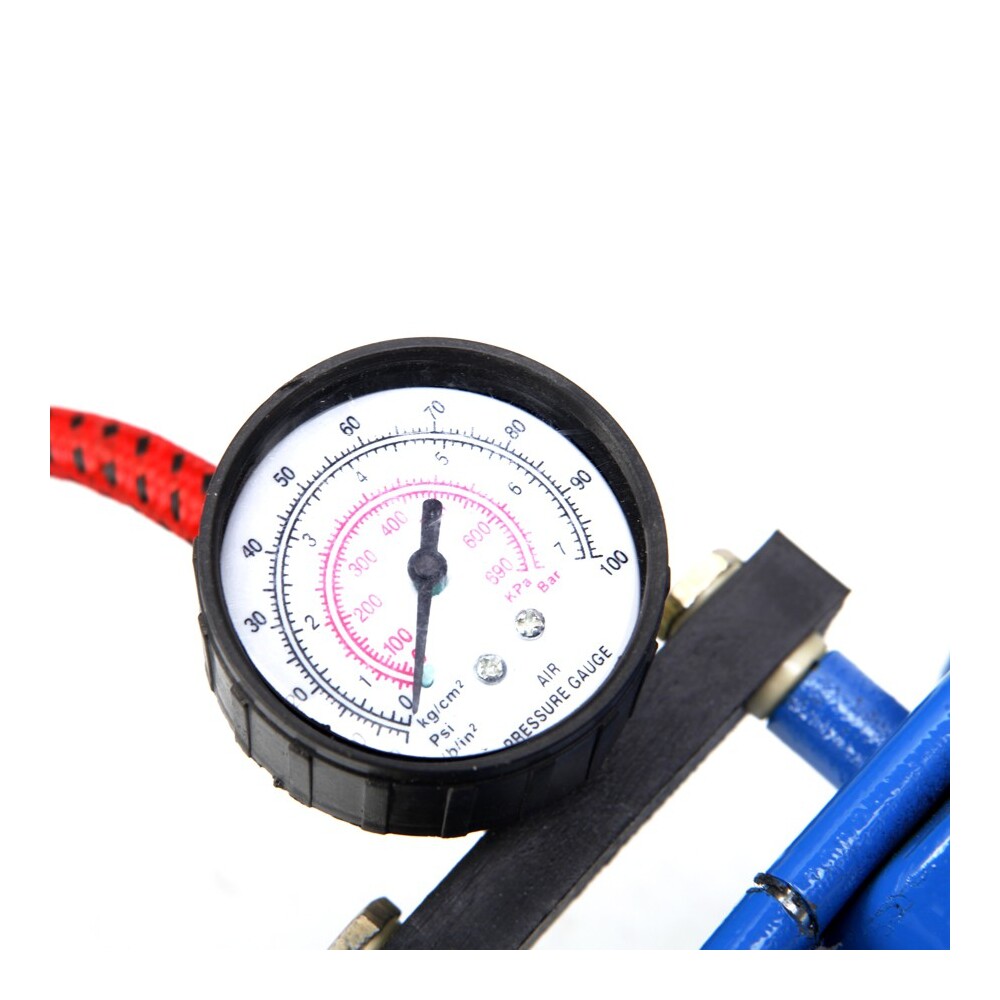 Fußluftpumpe 4 bar mit Doppelzylinder und Manometer image number 3