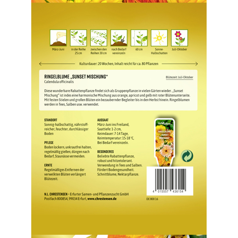 Saatgut Ringelblume Sunset Mischung image number 1