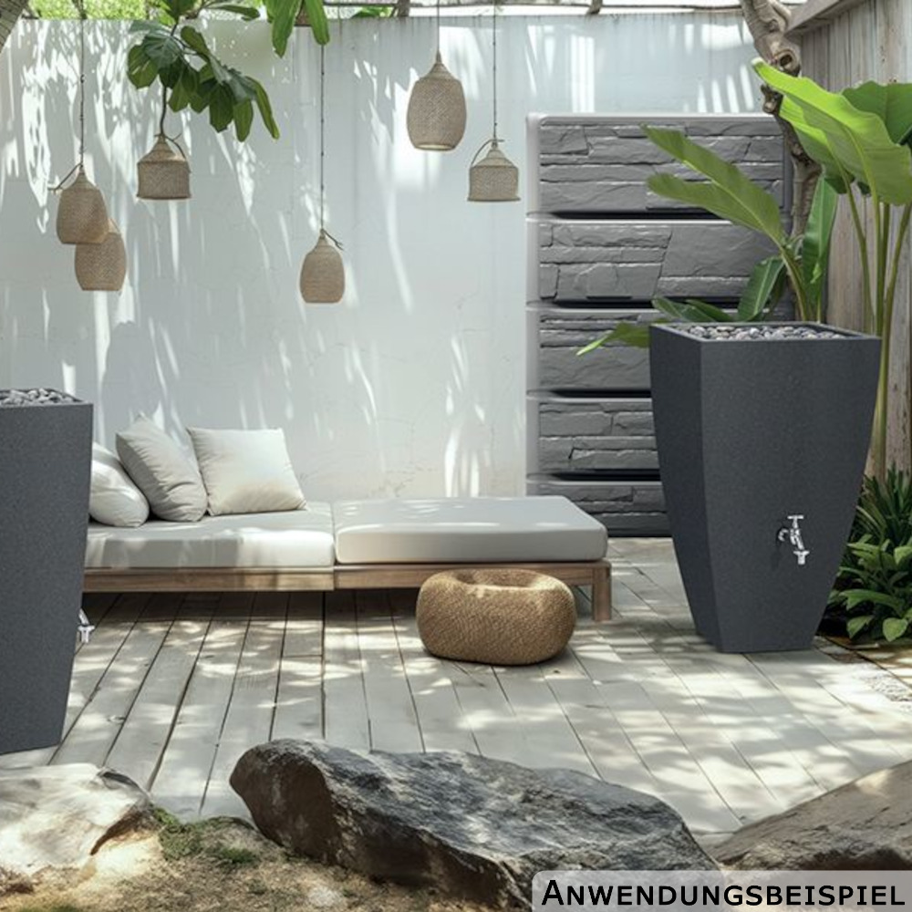 Prosperplast Regenwassertank Wall Stone 400 Liter Anthrazit image number 2
