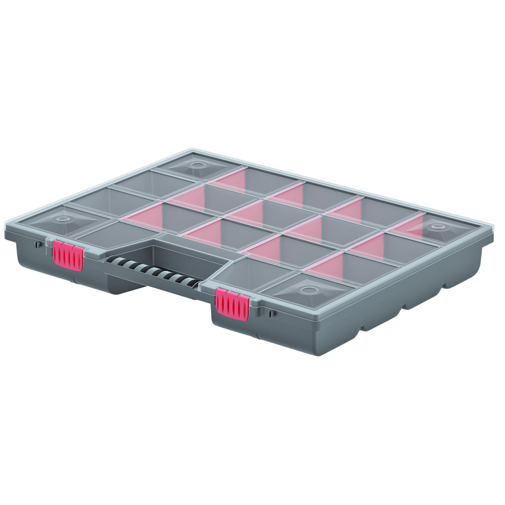 Sortimentskasten schwarz Deckel transparent 65x390x490mm NOR20