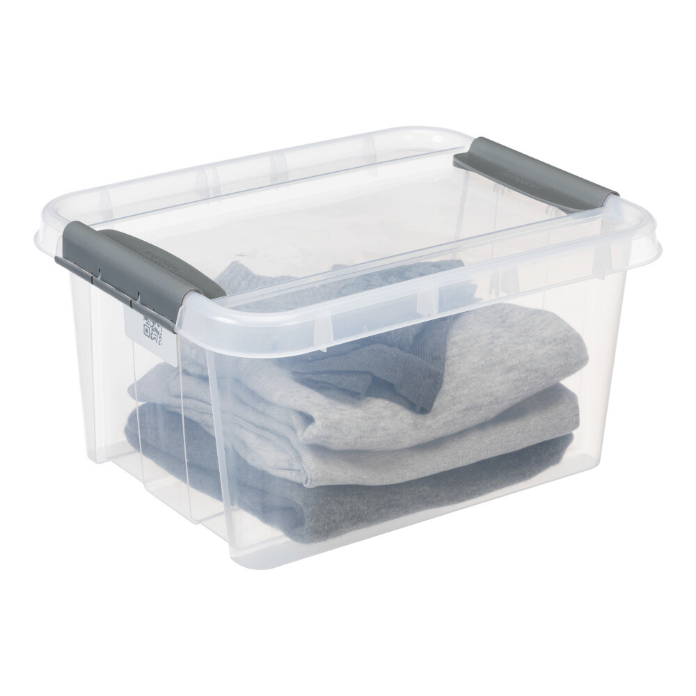 Aufbewahrungsbox 14 Liter mit Deckel und QR-Code Etikett, farbig sortiert image number 3