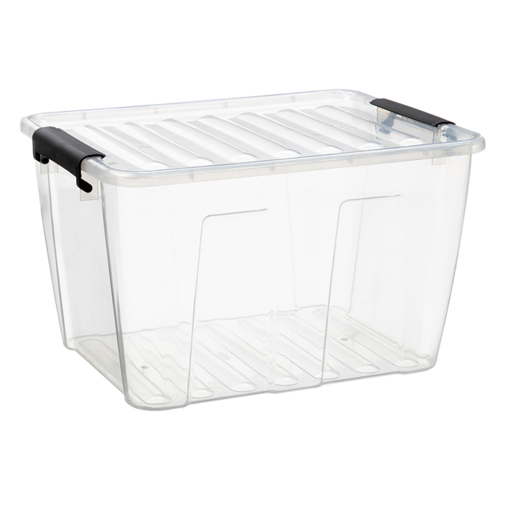 Aufbewahrungsbox 15 Liter mit Deckel, Grau-Transluzent image number 1