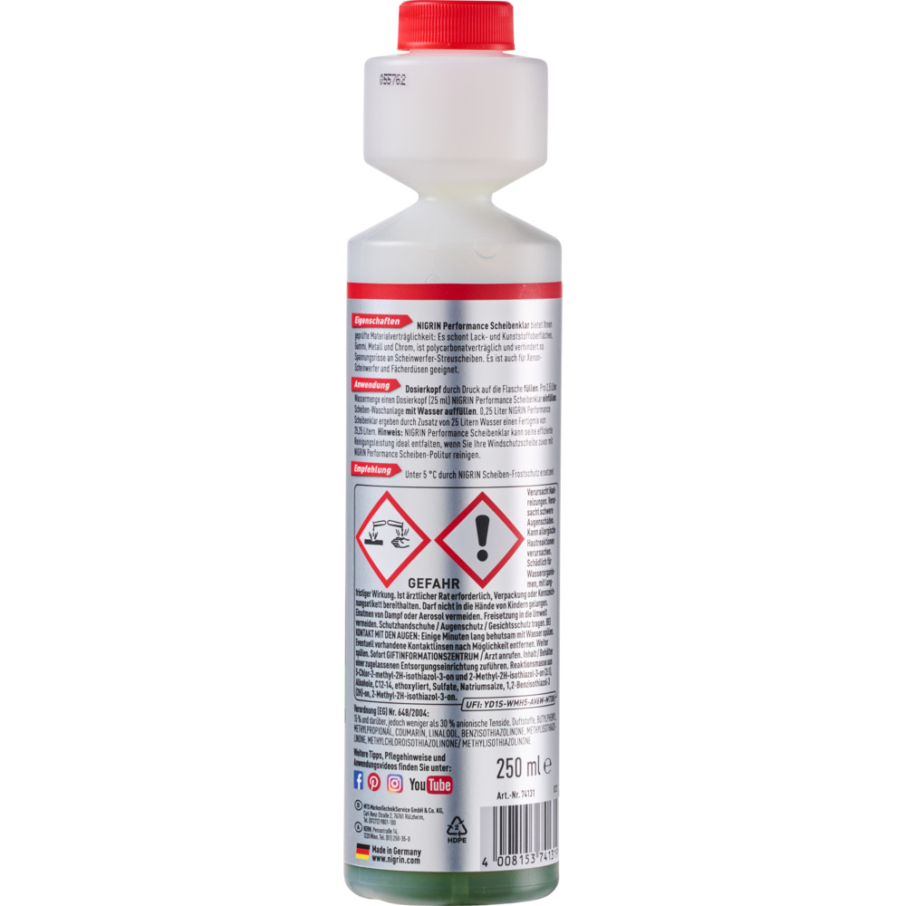 NIGRIN Scheibenklar Konzentrat 250ml image number 1