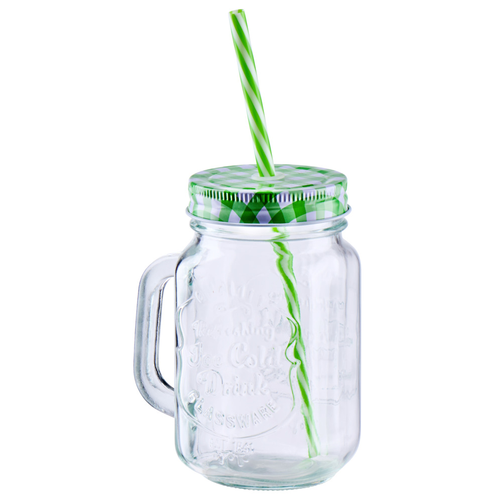 Trinkglas mit Trinkhalm 370 ml - Farbauswahl image number 3