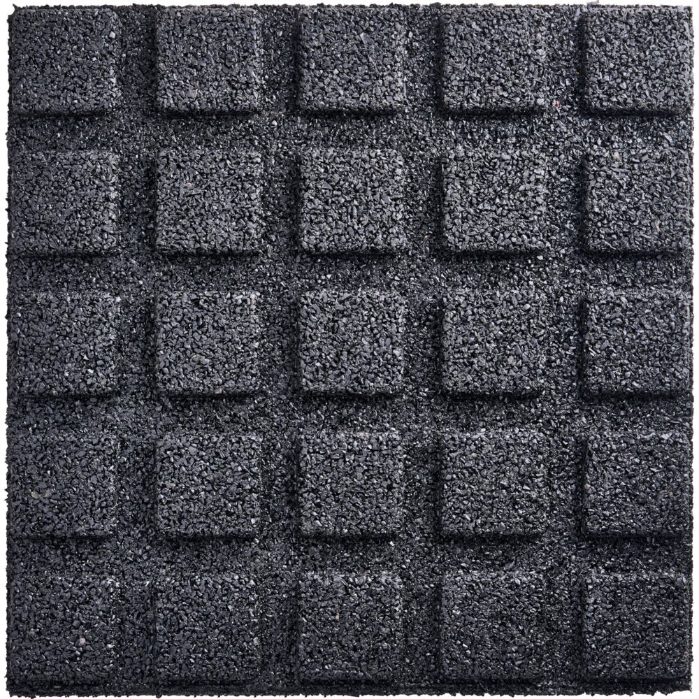 Gummifliese 40 x 40 x 2,5 cm schwarz
