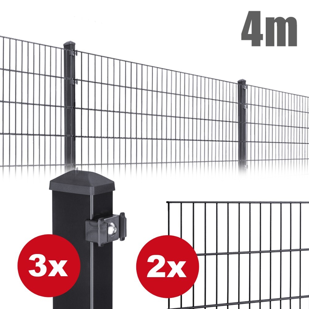 Zaunpaket PICO ca. 1,2 m x ca. 4 m anthrazit verzinkt pulverbeschichtet image number 0