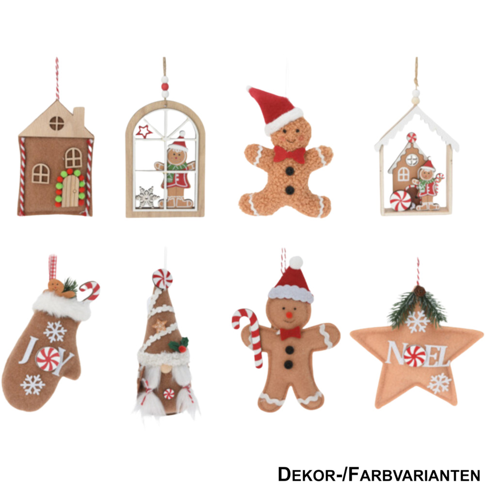 Hängedeko Weihnachten 16cm, 8 Designs zur Auswahl