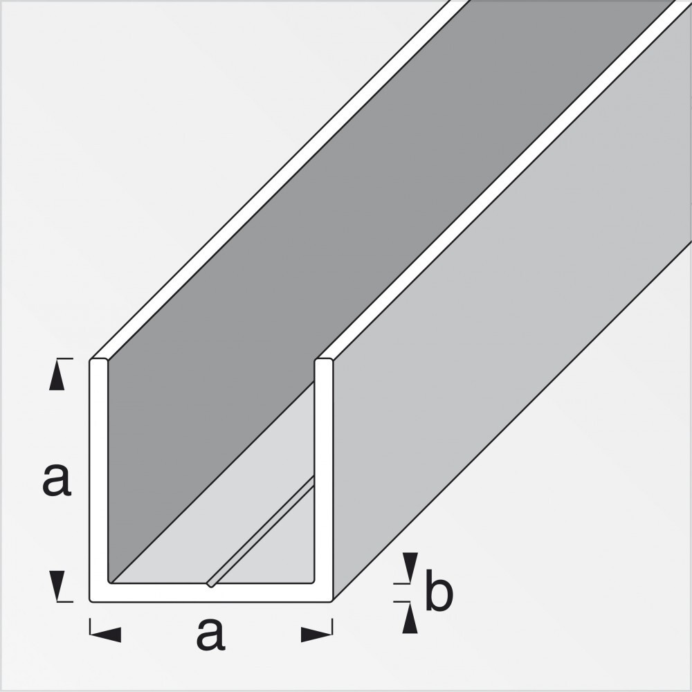 Quadrat-U Alu blank 7,5 x 1 mm 1m image number 0