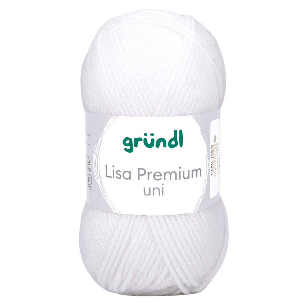Garn Lisa Premium uni 50 g wei&szlig;