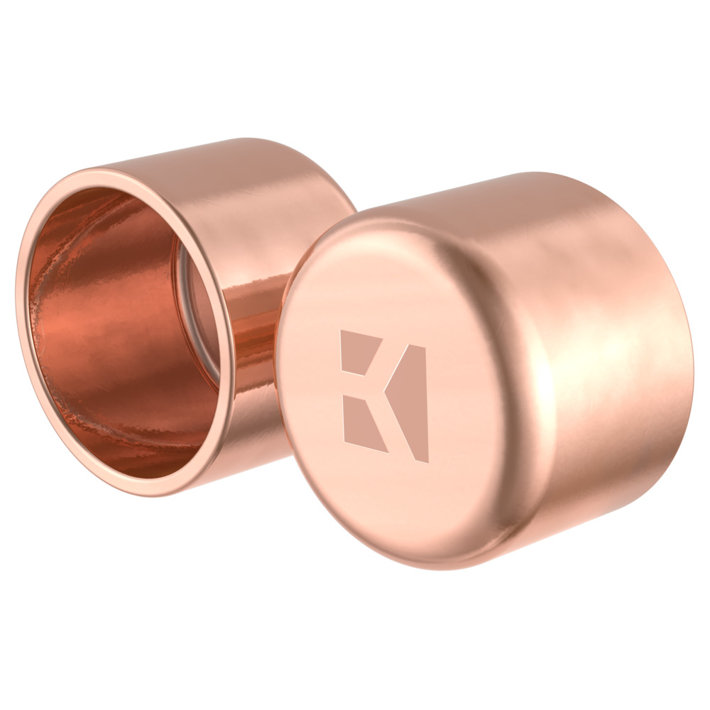 Kupfer-Lötfitting Endkappe im 2er Set für 22 mm Kupferrohre
