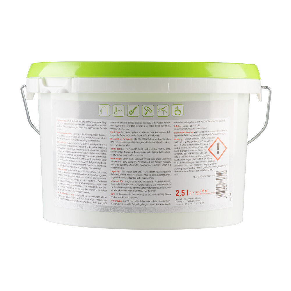 DECOPRO Fassadenweiß 2,5 Liter matt image number 1