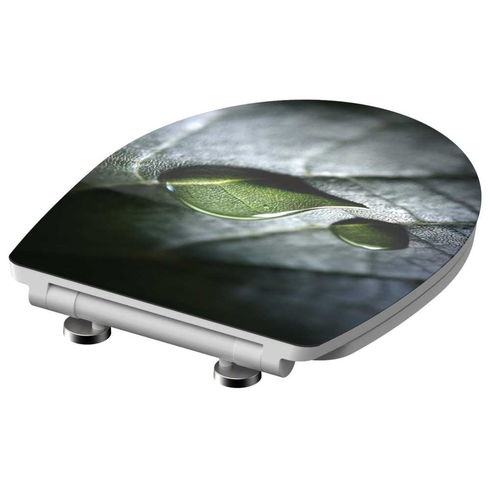 WC-Sitz High Gloss Absenkautomatik Schnellverschluss Raindrop