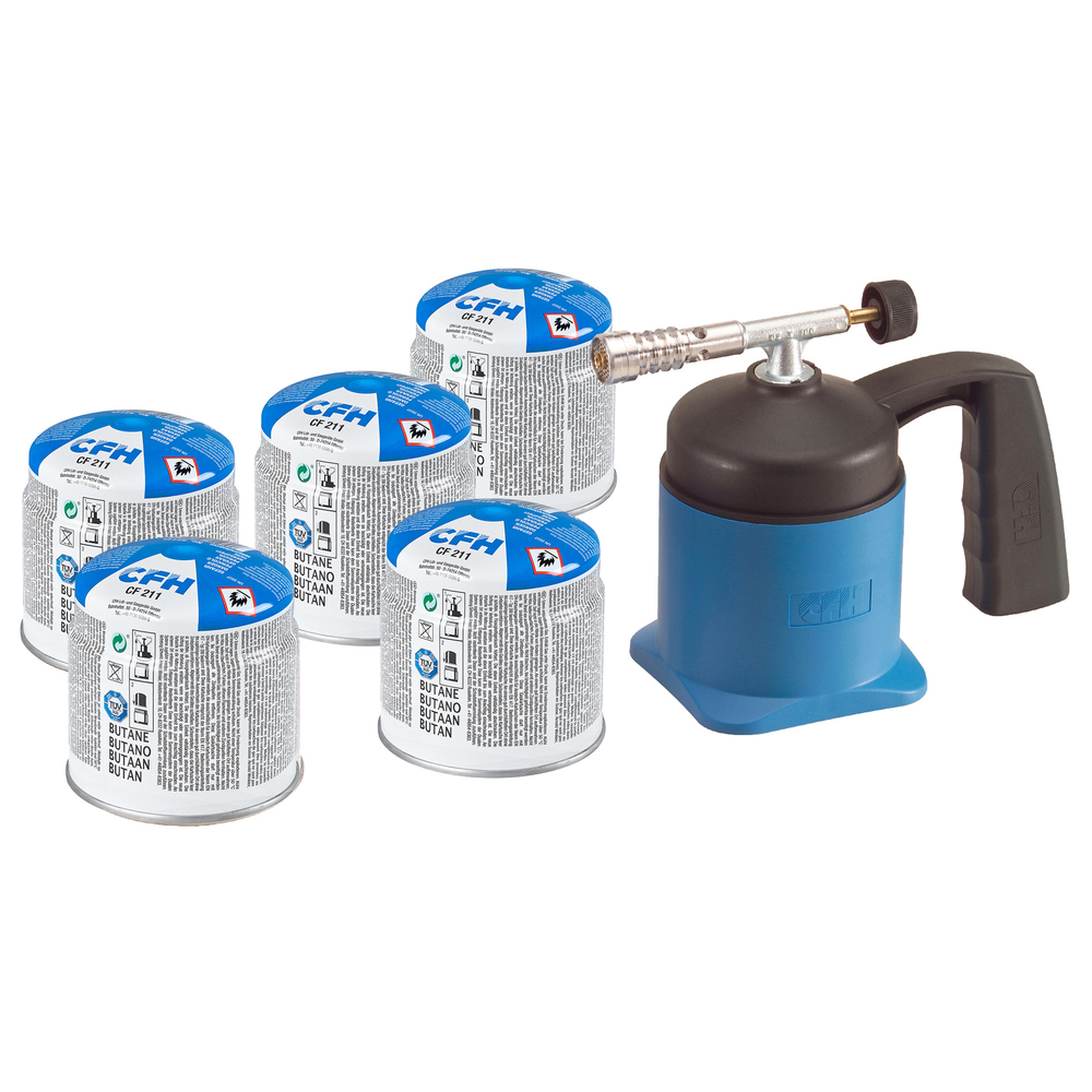 CFH Lötlampe Lötmeister LM1000 inkl. 5xGaskartuschen