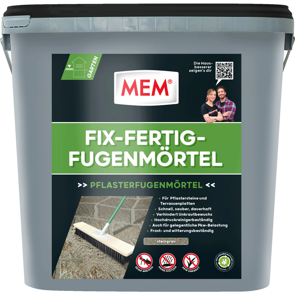 MEM Fix-Fertig-Fugenmörtel 12,5 kg, steingrau