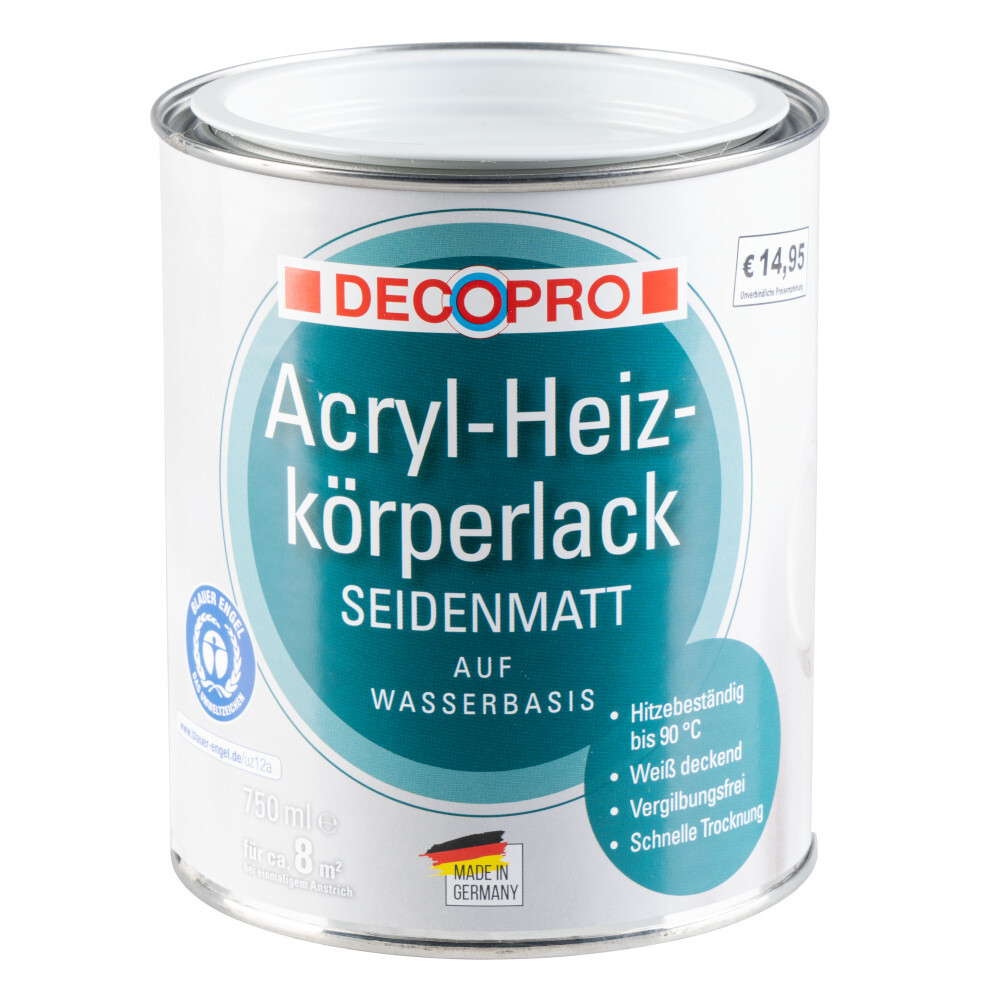 DECOPRO Acryl- Heizkörperlack weiß seidenmatt für den Innenbereich