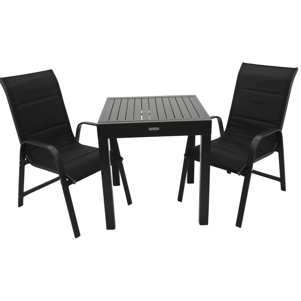 Gartengarnitur 3-teilig Alu Ausziehtisch dunkelgrau image number 0