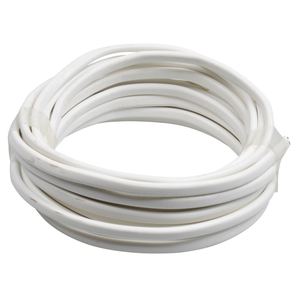 Schlauchleitung H03VVH2-F 2 x 0,75mm² 5 m PVC flach in Weiß