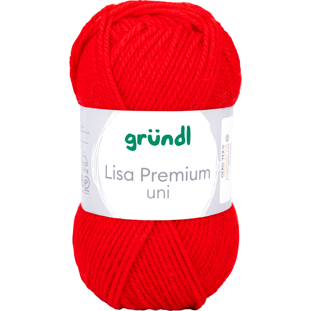 Garn Lisa Premium uni 50 g signalrot image number 0