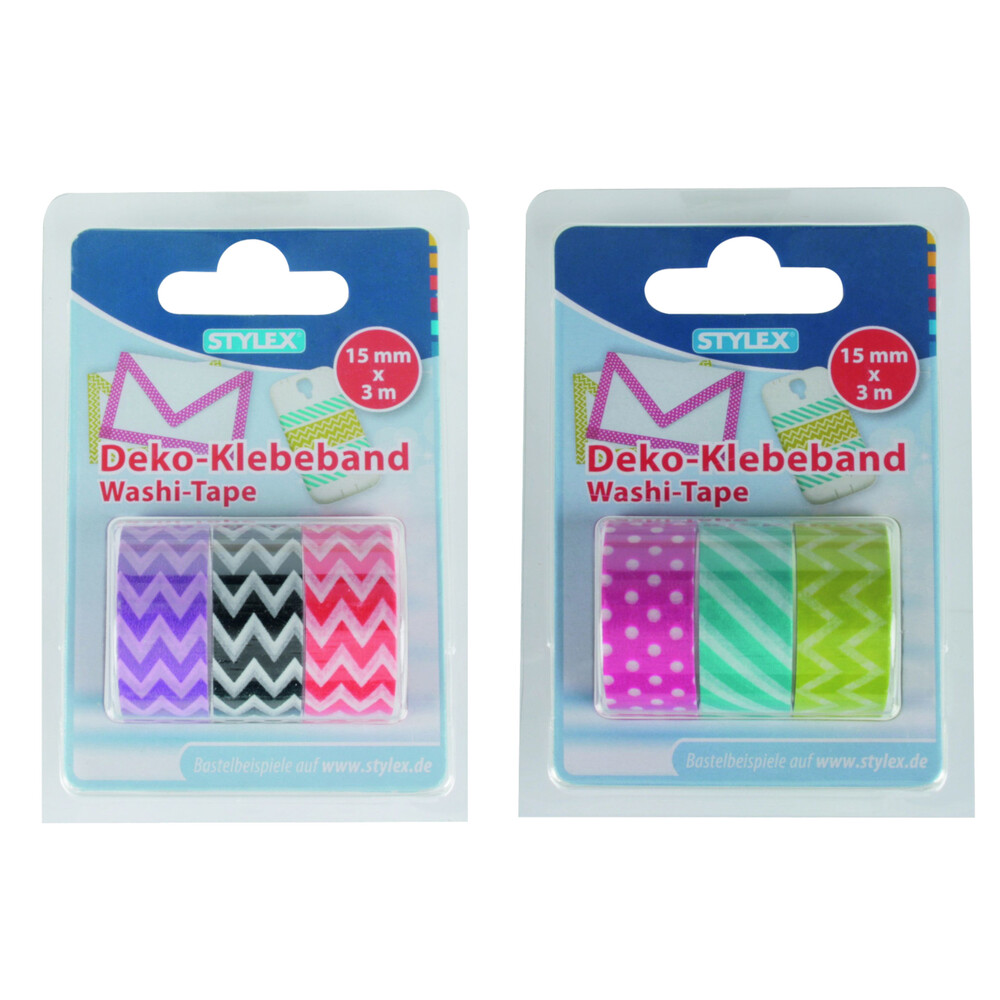 Renovieren und Wohnen     Bürobedarf     Künstlerbedarf  Washi Tape 3 Rollen 15 mm x 3 m image number 1