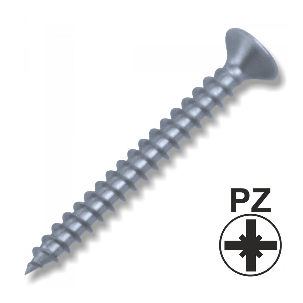 Spanplattenschraube 3,0x20mm A2 Edelstahl Senkkopf Vollgewinde PZ Kreuz image number 0