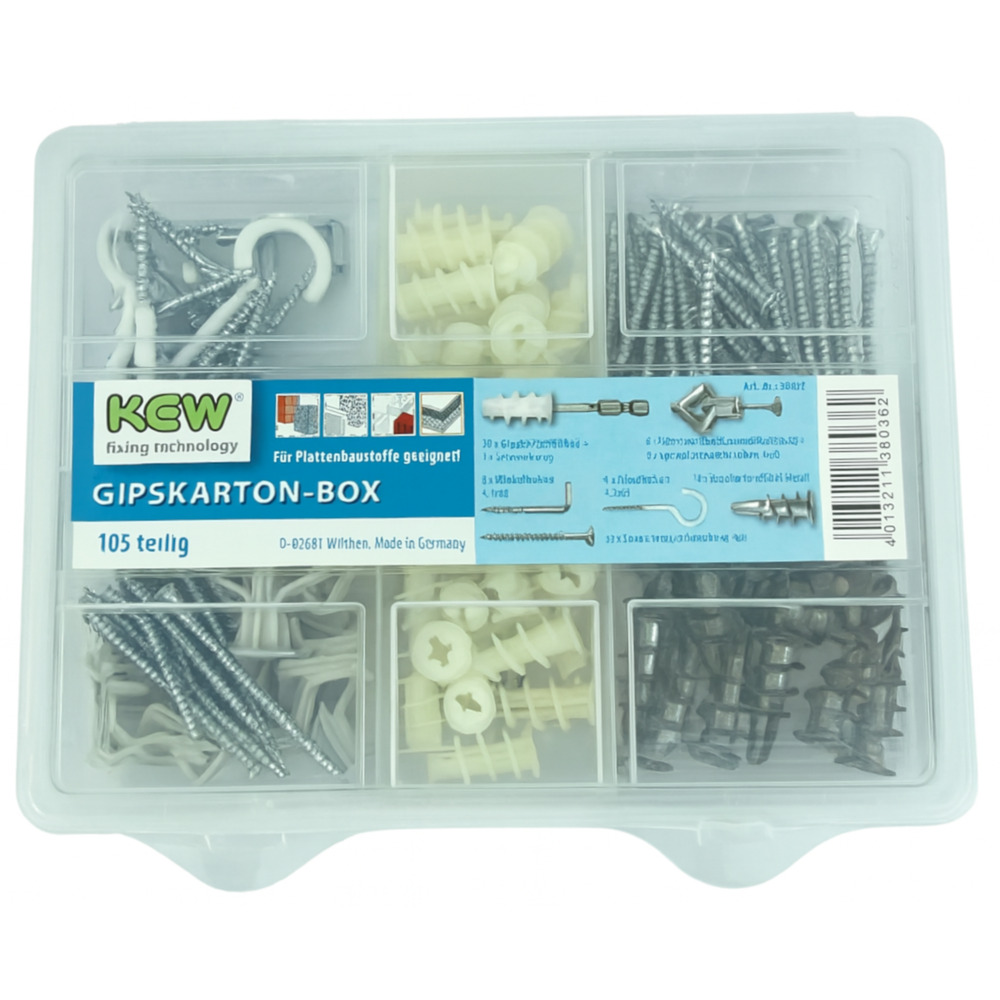 Gipskarton-Sortimentsbox D&uuml;bel, Schrauben, Haken image number 0