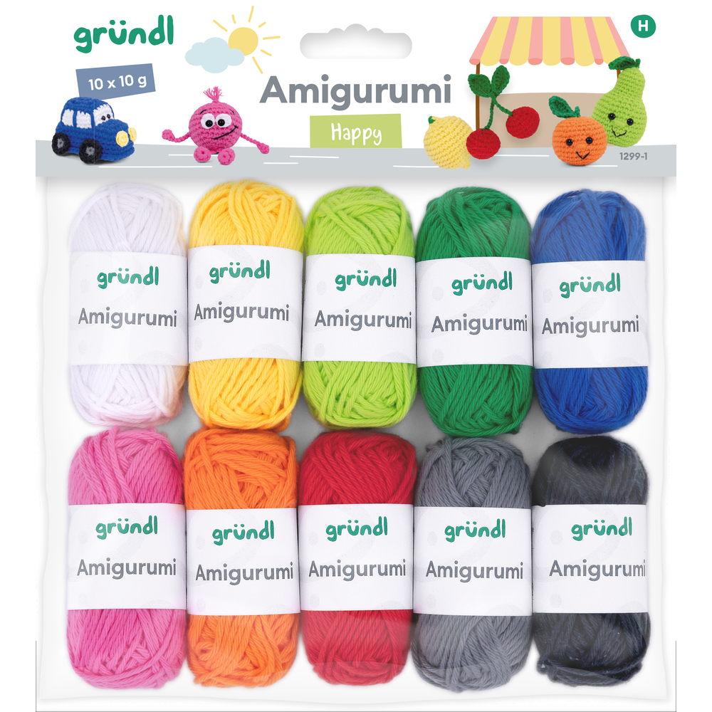Amigurumi H&auml;kelgarn-Set "Happy"