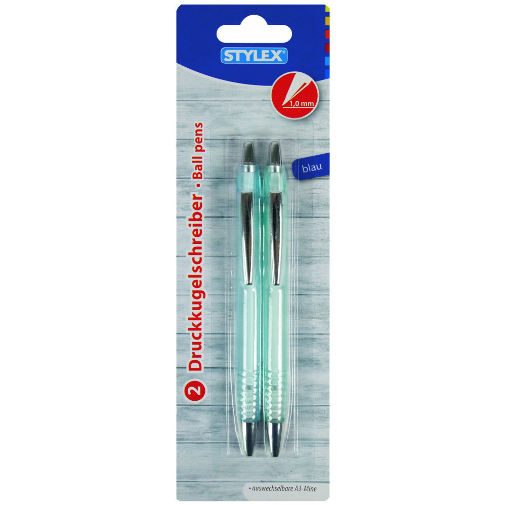 Kugelschreiber 2 Stück blauschreibend, farblich sortiert image number 1