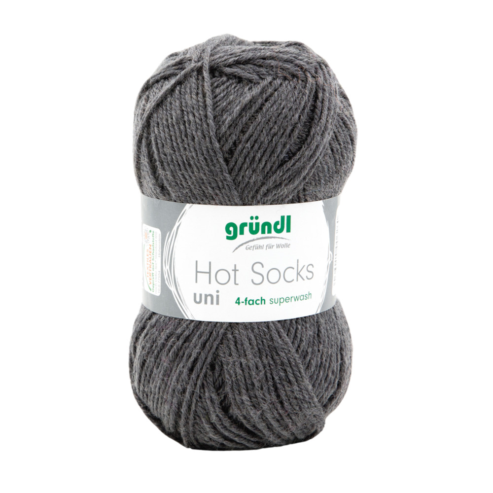 Garn Hot Socks uni 50 g anthrazit image number 0