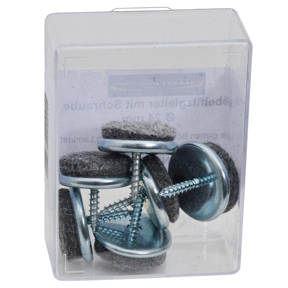 Filzgleiter-Set 6 Stück 24 mm in Weiß aufschraubbar