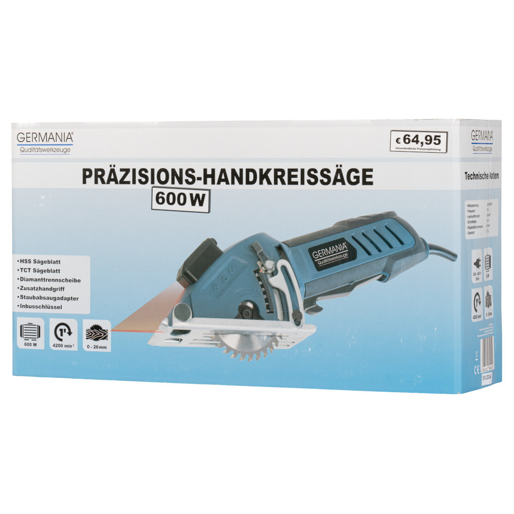 GERMANIA® Mini-Handkreissäge, 600 W image number 6