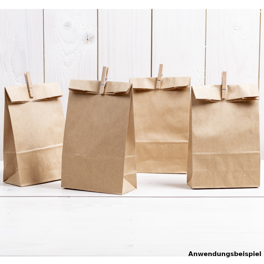 Geschenktüten 6 Stück aus Kraftpapier braun, 21 x 12 x 6 cm image number 1