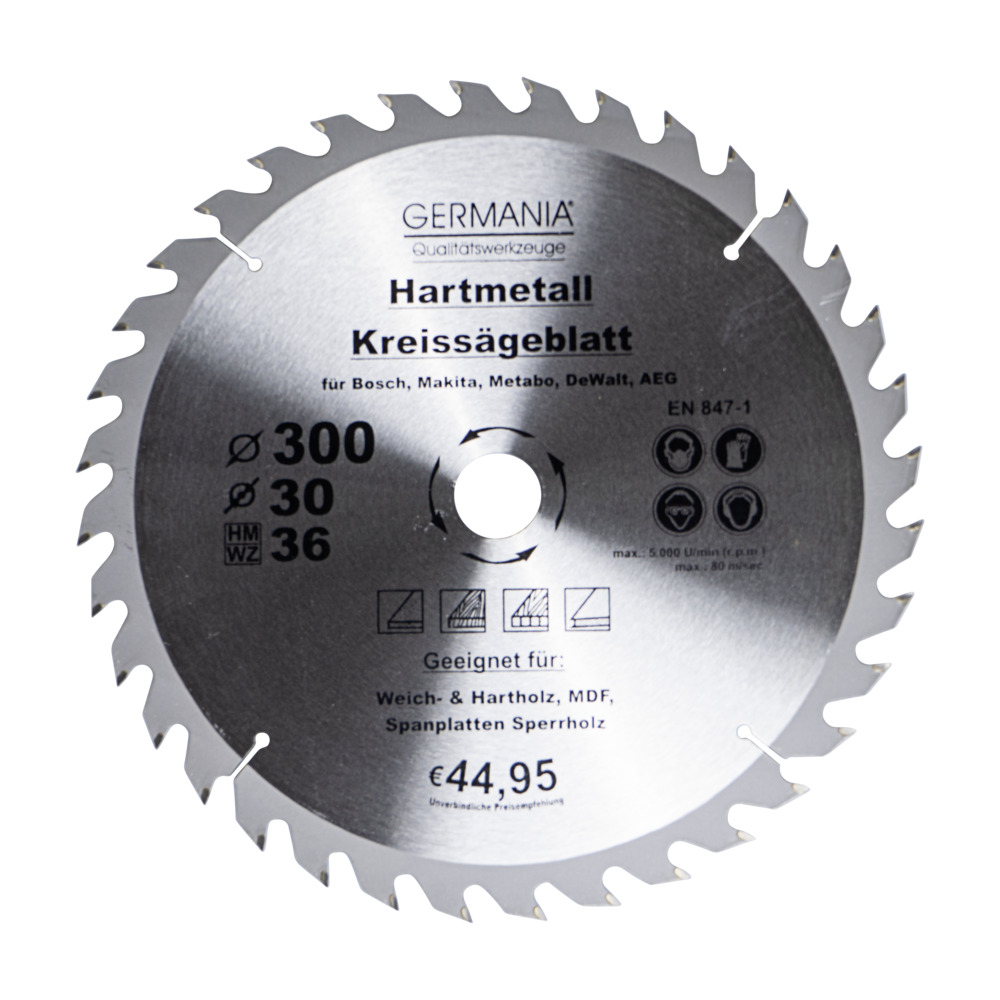 GERMANIA® HM Kreissägeblatt Ø 300mm, 36 Zähne für Holz