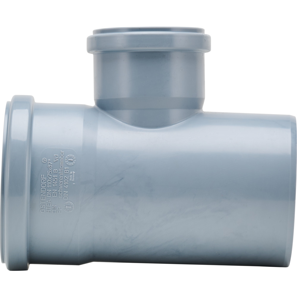 HTEA Einfach-Abzweig DN 110/75 mit 87&deg; Winkel