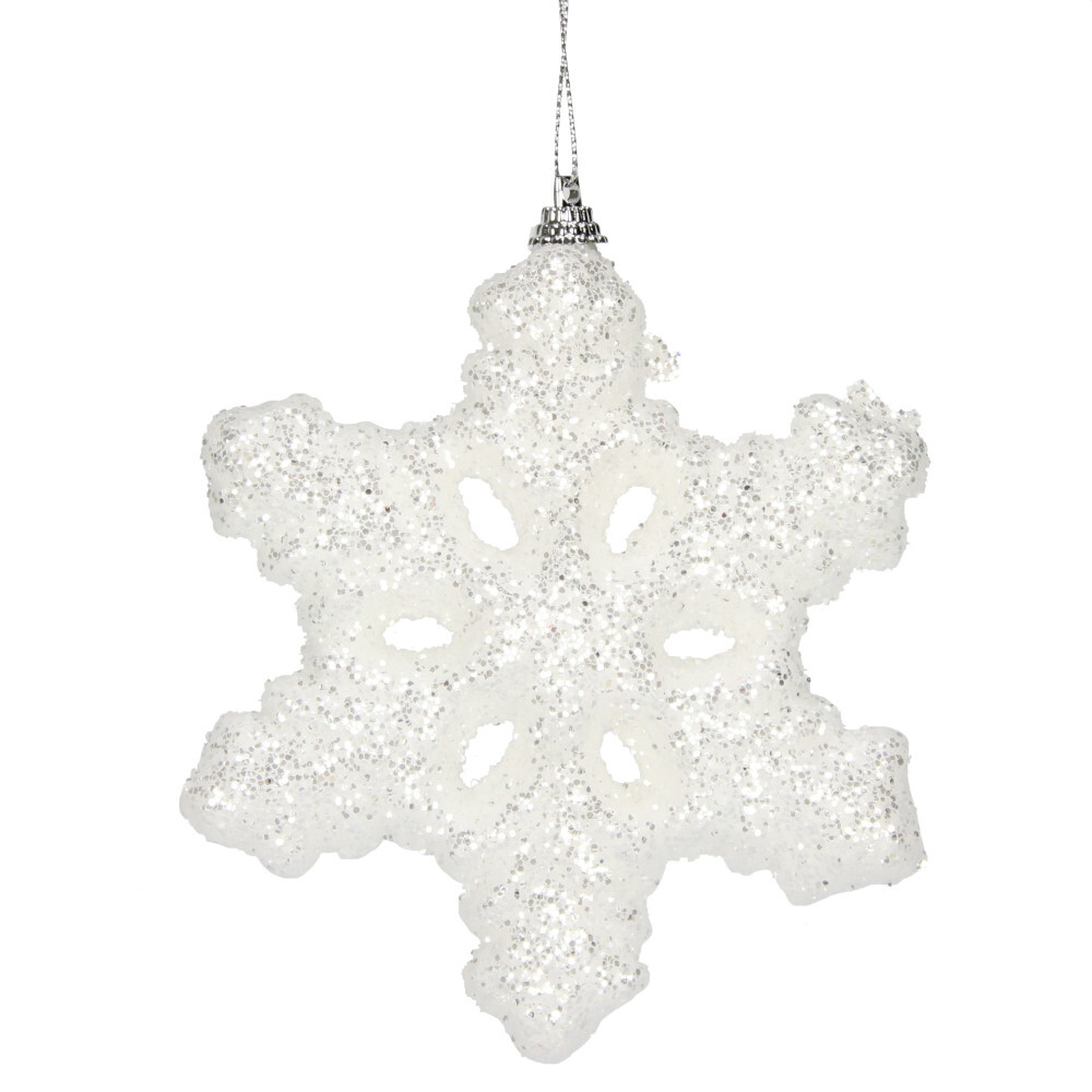 Weihnachtsdeko Schneeflocke aus Polyfoam mit Glitzer image number 0