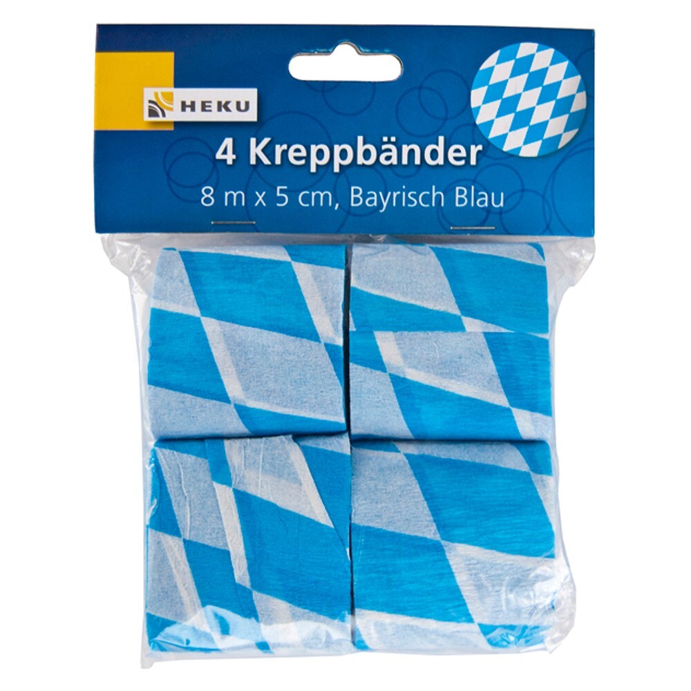 Kreppbänder Bayrisch Blau 4 Stück image number 0