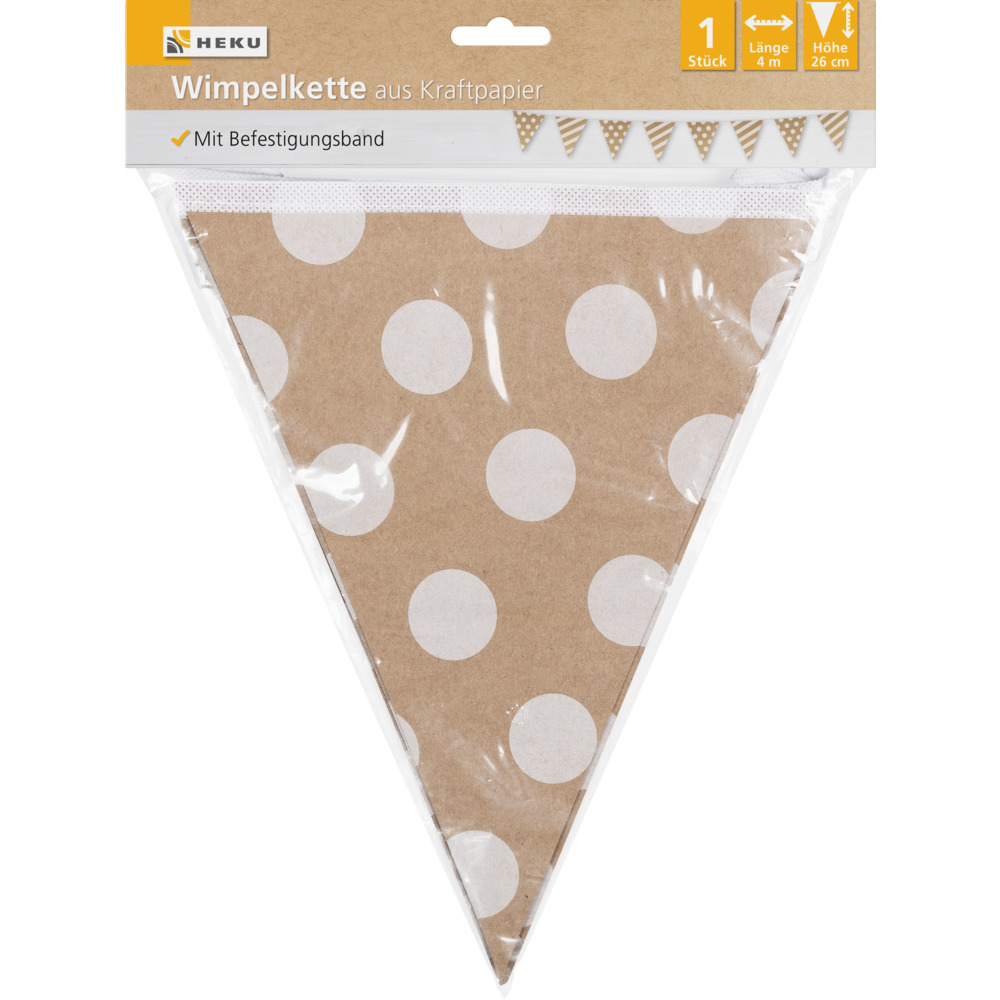 Party-Wimpelkette Kraftpapier 4 m zwei Motive sortiert image number 3