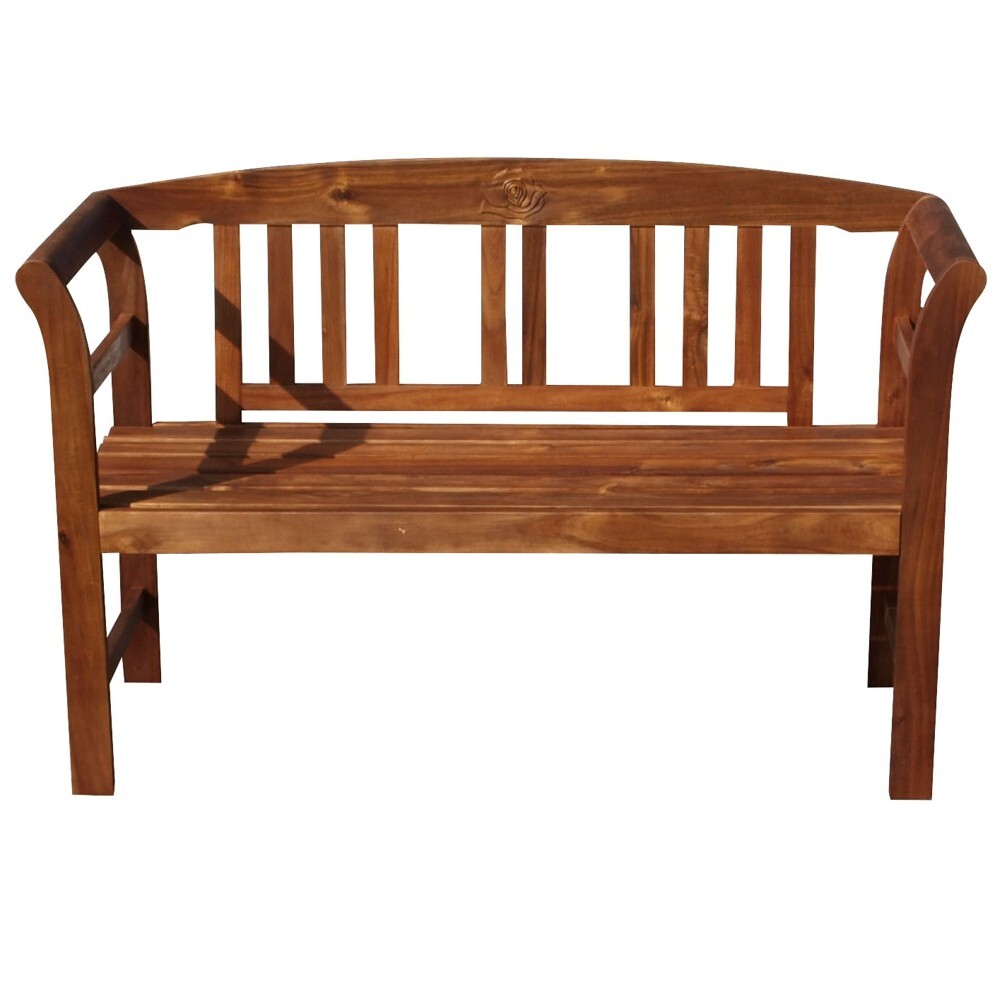 Gartenbank 2-Sitzer 123 x 45 x 83 cm Holz Akazie